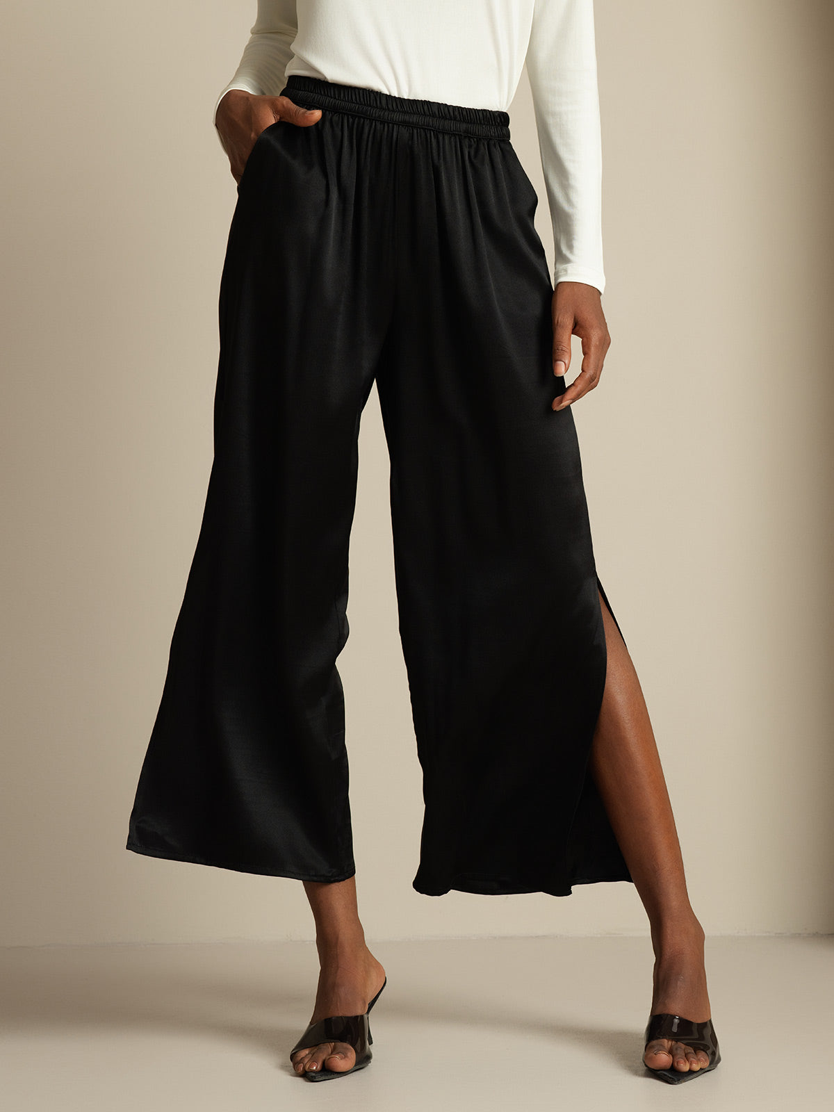 [Black] SilkSilky  Women's Pants 001