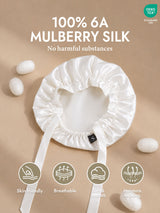 [White] SilkSilky  Sleep Cap 002