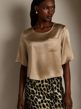 [Champagne] SilkSilky  Half Sleeve Women's T-Shirt 004