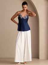 [Dark Blue] SilkSilky  Spaghetti Strap V Neck Camisole Top 007