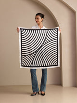 [White Arcs] SilkSilky  Scarf 005