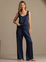 [Dark Blue] SilkSilky  Sleeveless Women's Pajamas 005
