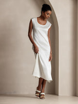 [White] SilkSilky  Cap Sleeve Dress 006