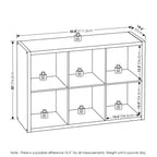 Furinno Cubicle Open Back Decorative Cube Storage Organizer, 6-Cube, Light Grey
