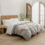 Bestouch Sheet Set 100% Washed Cotton Linen Feel Super Soft Comfortable Chic Lightweight 3 Pcs Home Bedding Set Solid Off White