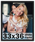 33x36 Frame Black Picture Frame - Complete Modern Photo Frame Includes UV Acrylic Shatter Guard Front, Acid Free Foam Backing Bo