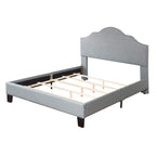 Wallace & Bay Kirby Upholstered Bed with Nailhead, Queen, Gray