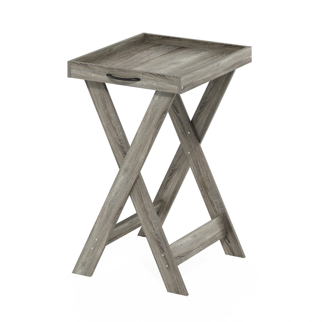 Furinno Classic Tray Table with Removable Tray, French Oak