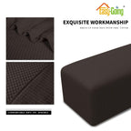 Easy-Going Stretch Ottoman Cover Folding Storage Stool Furniture Protector Soft Rectangle Slipcover With Elastic Bottom(Ottoman Small,Chocolate)