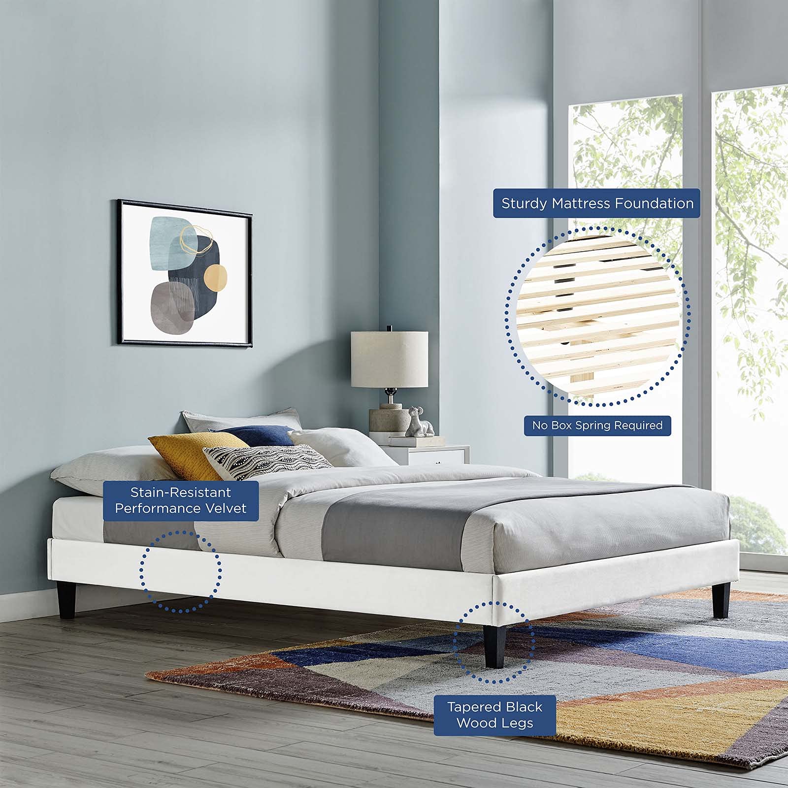 Modway Reign Platform, Full, White