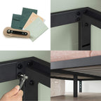 Zinus Mia Metal Platform Bed Frame, Twin, Black, Steel, No Box Spring Needed, Easy Assembly, Model AZ-ASMP-15T