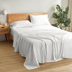 Sleep Zone Queen Sheets White - Super Soft Sheets For Queen Size Bed, 4 Pieces Hotel Luxury Queen Sheet Set, Easy Care Microfibe