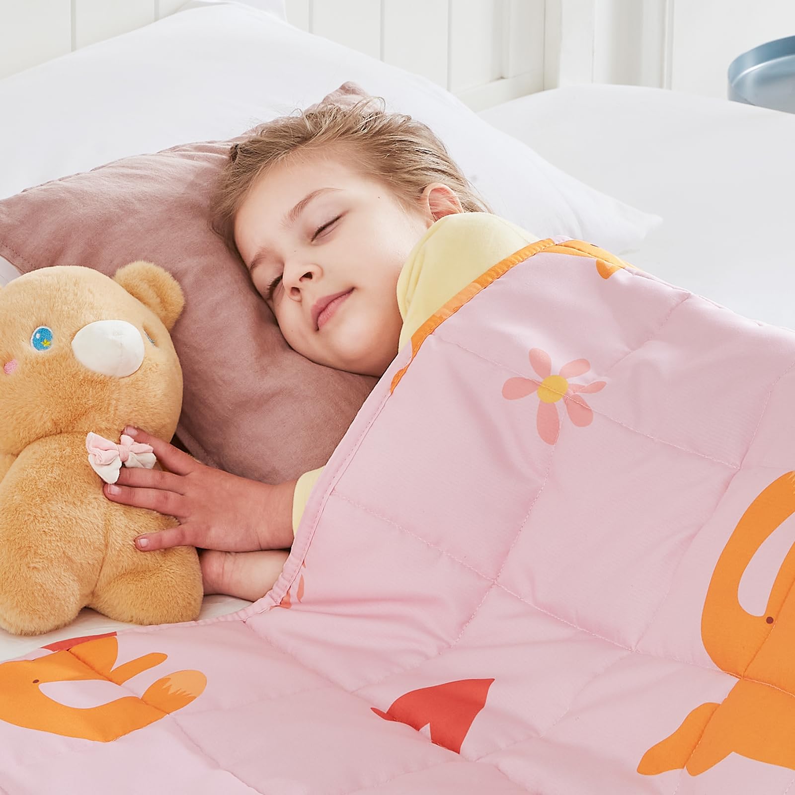 HOSUKKO Weighted Blanket - 2 lbs Pink Cat Heavy Lap Indoor - Small Size Breathable Blanket(19 * 21 inches, 2 lbs)