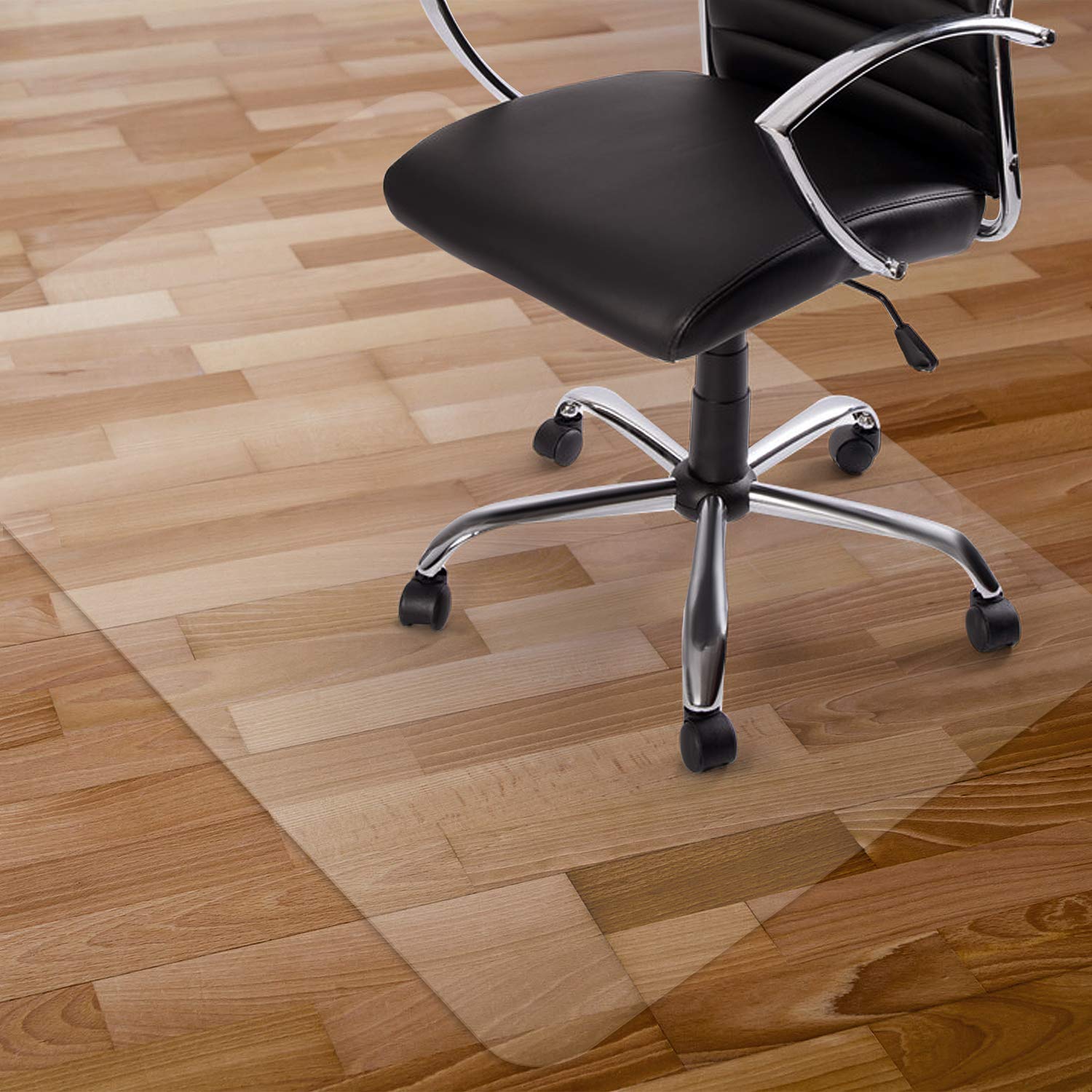 Kuyal Clear Chair Mat, Hard Floor Use, 48' X 30' Transparent Office Home Floor Protector Mat Chairmats (30' X 48' Rectangle)