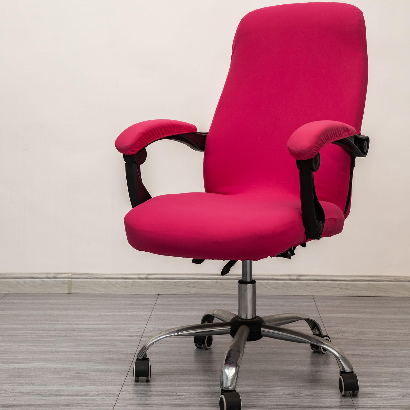 Melaluxe Office Chair Cover with Arm Covers - Universal Stretch Desk Chair Cover, Computer Chair Slipcovers (Size: L) - Rose