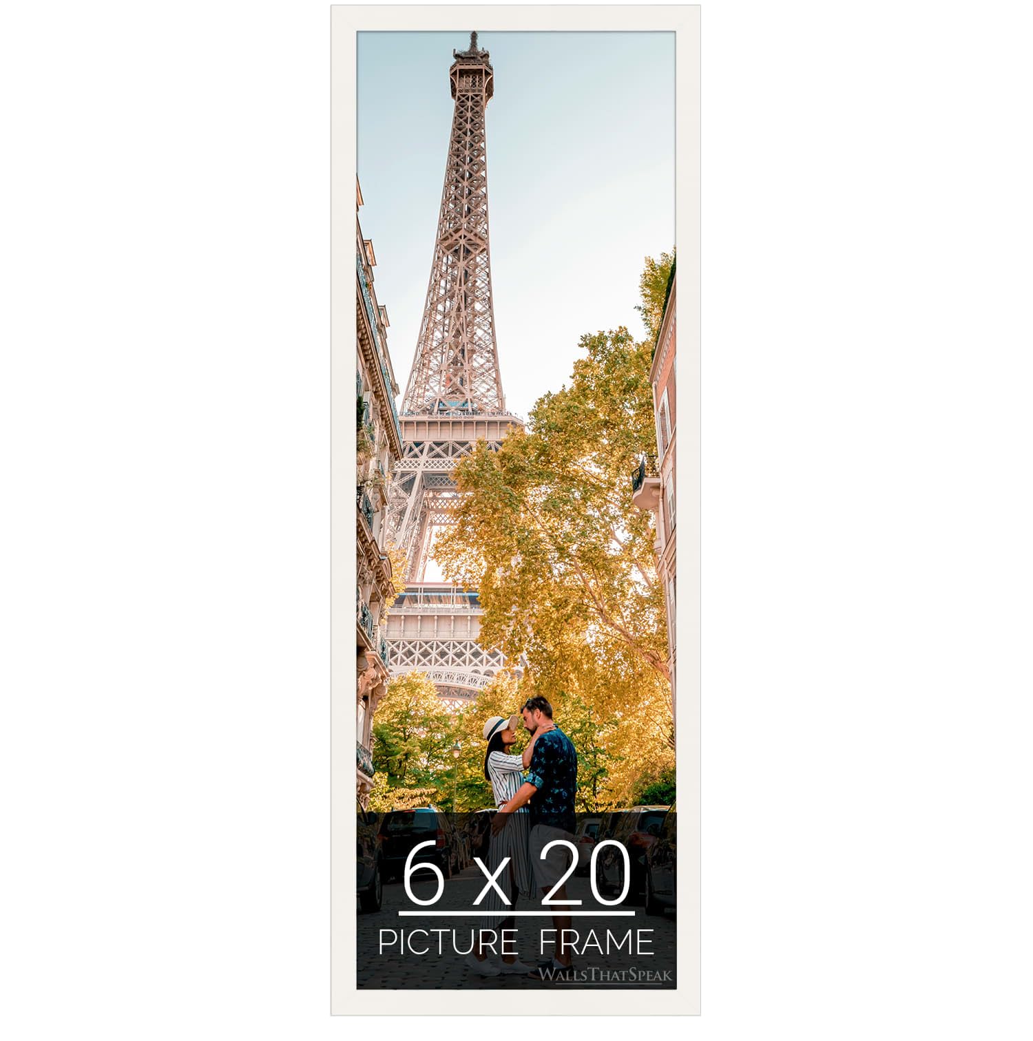 wallsthatspeak 6x20 white Picture Frame for Puzzles Posters Photos or Artwork