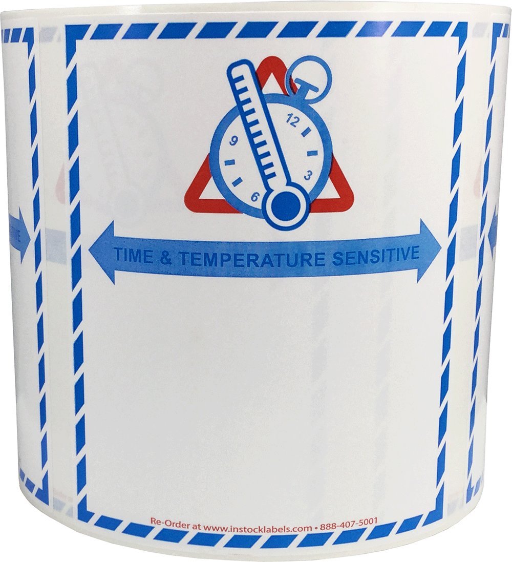 Time Temperature Sensitive Labels 4 X 4 3/4 Inch 500 Adhesive Stickers