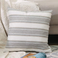 Natus Weaver Stripe Pillow Cases Soft Linen Square Decorative Throw Cushion Cover Pillowcase With Hidden Zipper For Sofa - 16'