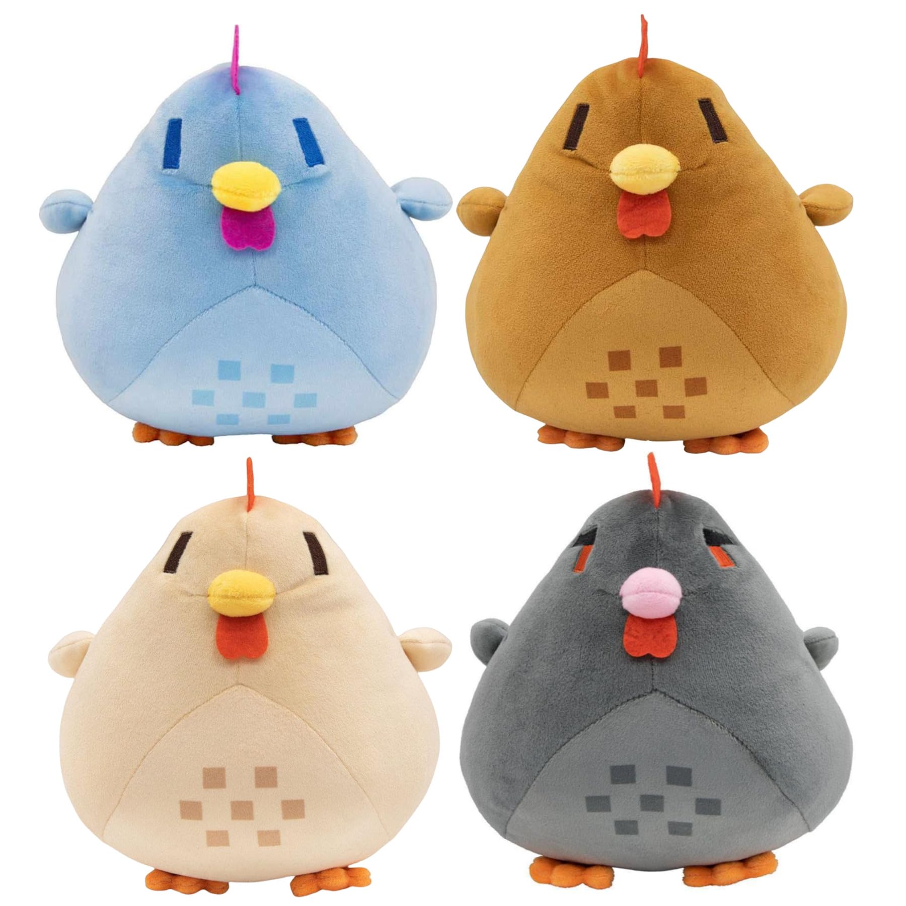 Buxomigrl Animal Chicken Plush Doll Farming Hen Plushie Stuffed Soft Pillow Christmas, Grey