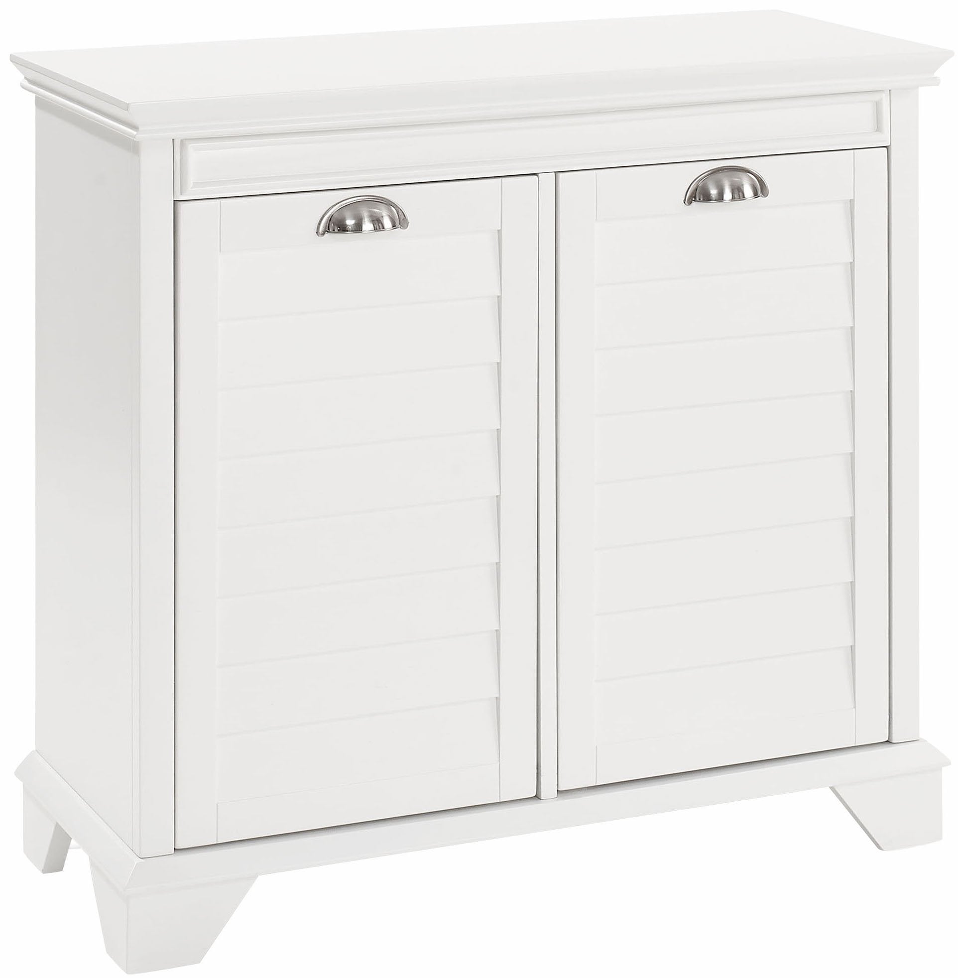 Crosley Furniture Lydia Laundry Hamper with Linen Sorting Bags, Bathroom Storage and Organization, White