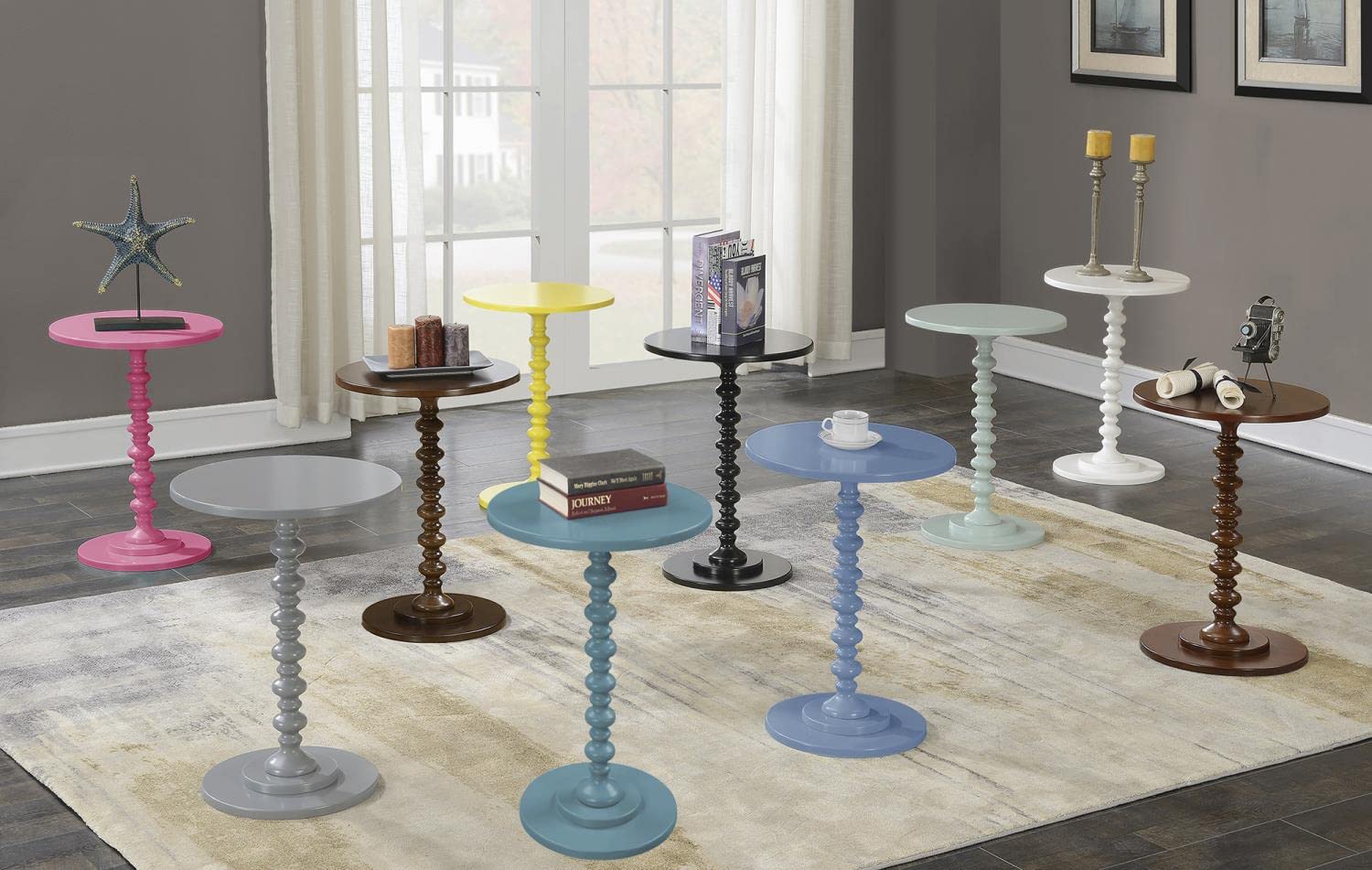 Convenience Concepts 131355ES Palm Beach Spindle Table, 17.75"L x 17.75"W x 24"H, Espresso