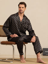 [Black Chain] SilkSilky  Long Sleeve Lapel Collar Men's Pajamas 001
