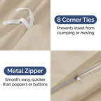 Duvet Cover Twin Size Set - Extra Soft Twin/Twin Xl Size Duvet Cover - 68' X 90' Twin Duvet Cover W/ 1 Pillow Sham - Easy Care & Fade Free - Hotel Luxury Duvet Cover W/ Zipper Closures & Ties (Wheat)