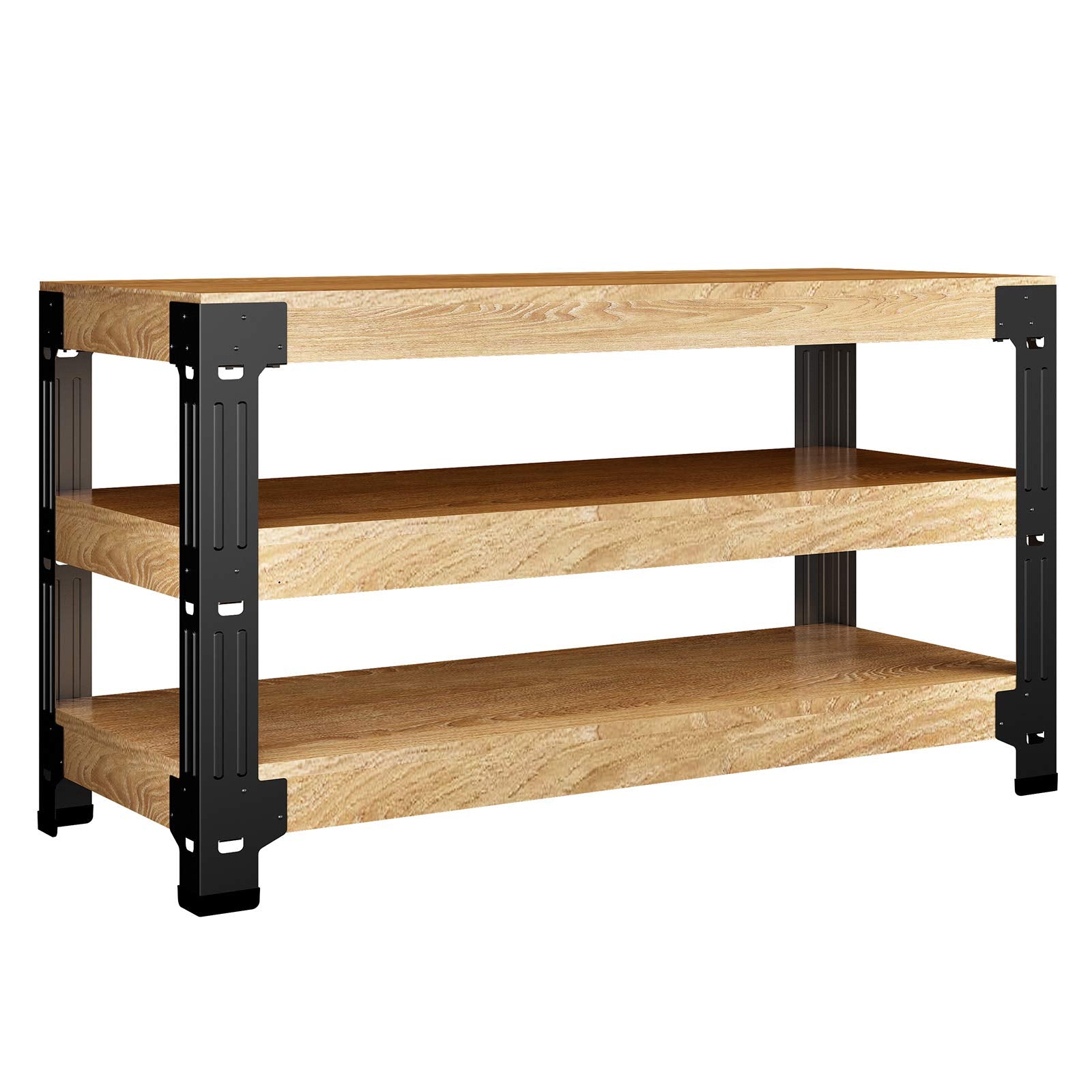 Fleximounts Universal Steel Work Bench Leg Kit, Garage Storage Shelving Frame Workbench Customizable In Sizes And Colors, Maximum 96' Length, 48' Width, 35.4' Height, Black,Lumber Not Included