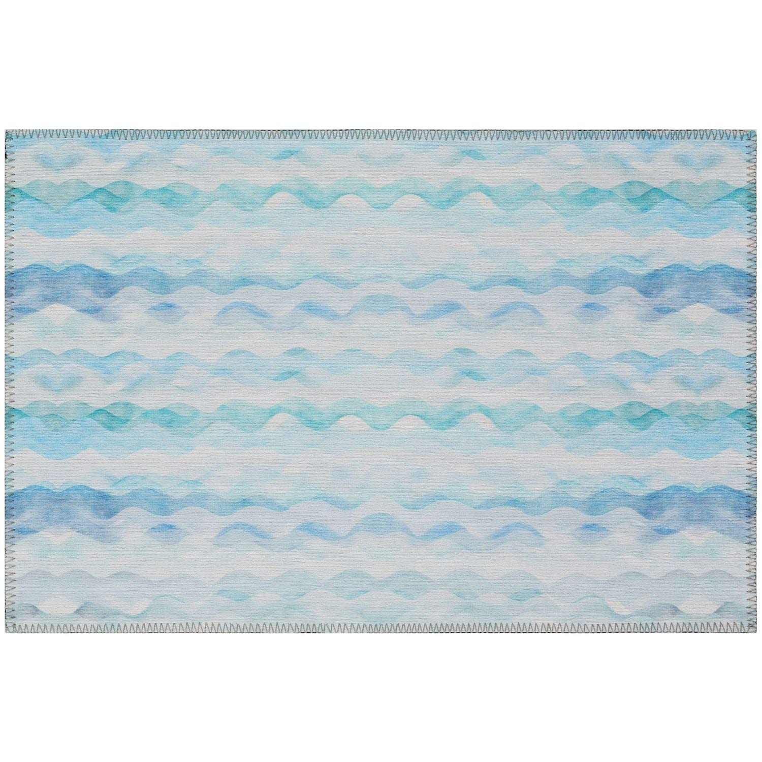 Seabreeze Sz16 Blue Coastal Rug Rectangle 8' X 10'