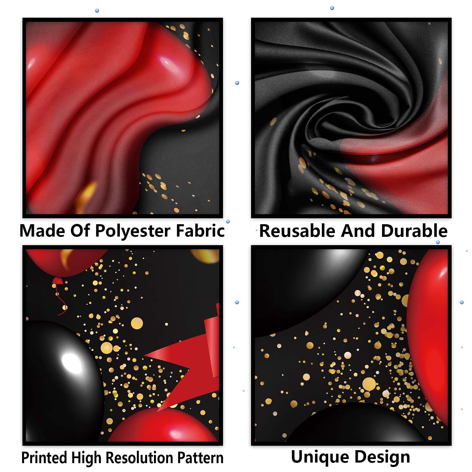 DZTRELFK 21st Birthday Banner Backdrop Decorations Fabric Red Black Glitter Gold Multi 71x47 inches