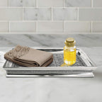Nu Steel Beaded Heart Resin Storage Organizer Tray For Bathroom Vanity Countertops, Closets, Dressers - Holder For Watches, Earr