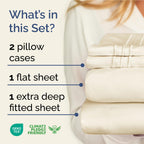 Extra Deep Pocket King Sheets - 4 Piece Breathable & Cooling Bed Sheets - Hotel Luxury Bed Sheet Set - Soft, Wrinkle Free & Comfy - Easily Fits Extra Deep Mattresses - Deep Pocket Off White Sheets Set