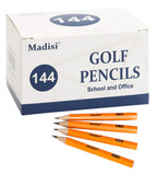 Madisi Golf #2 HB Half Pencils, Pre-Sharpened, 3.5", Gray/Silver, 144 Count, Model MP-PCL-144B