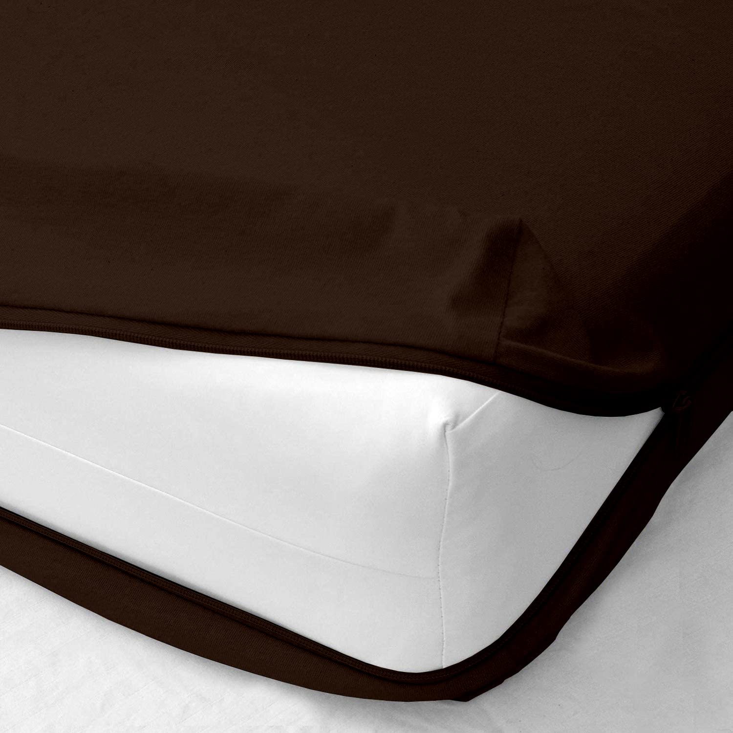 Zipper Fitted Sheet, King Size Zipper Fitted Sheet 16 Inch Deep Pocket, Hotel Quality Brushed Microfiber Bottom Sheet, Soft Wrin