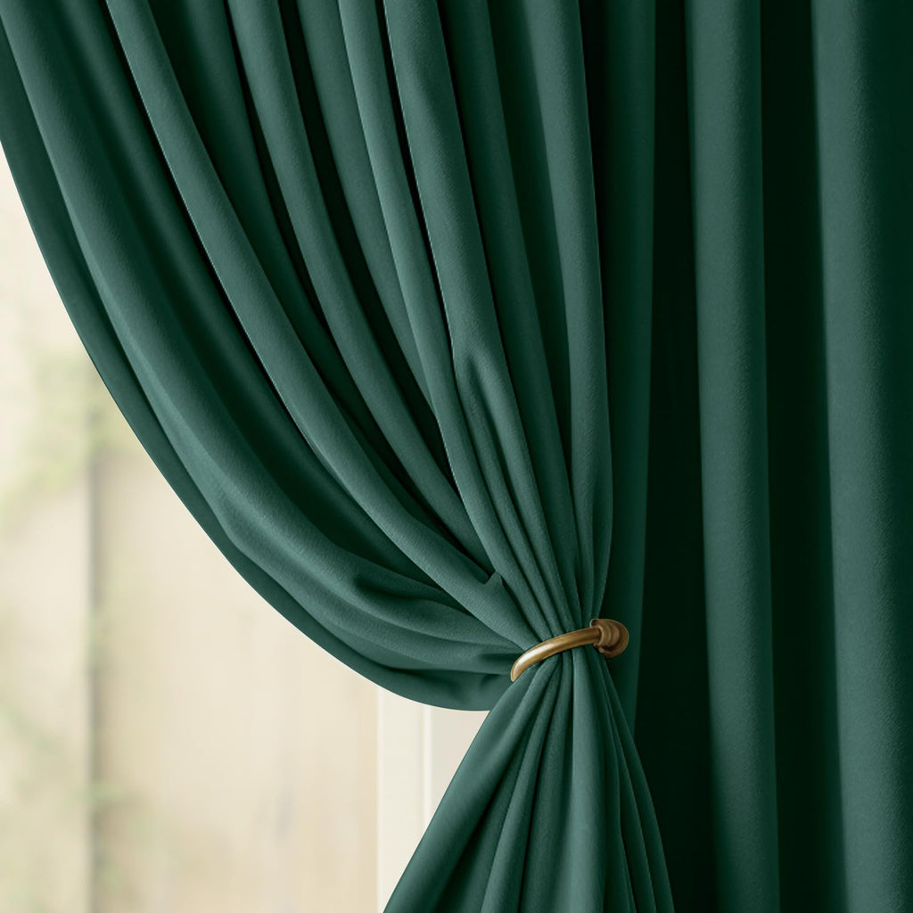 Lazzzy Emerald Green Velvet Curtains 96 Inches Long Room Darkening Drapes For Bedroom Living Window Treatments Rod Pocket 2 Panels W42 X L96