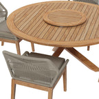Modway Wellspring 5-Piece Outdoor Patio Dining Table Set In Light Gray Greige