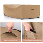 Mrrihand Heavy Duty Patio Furniture Covers, Outdoor Furniture Covers Waterproof Sectional Sofa Set , Patio Table And Chair Set Cover 62'L×42'W×28'H,Brown