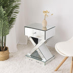 Better Home Products Mirrored Modern Side Table