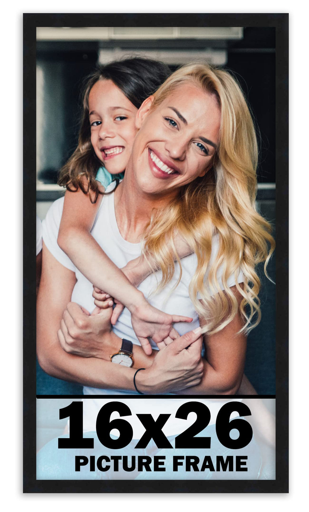 16x26 Frame Black Picture Frame - Complete Modern Photo Frame Includes UV Acrylic Shatter Guard Front, Acid Free Foam Backing Bo