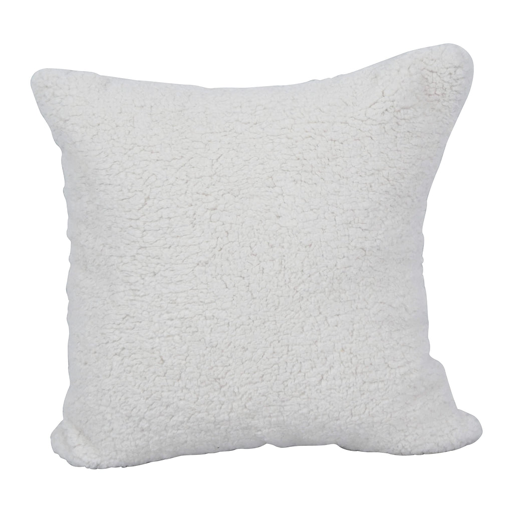Blazing Needles Square Faux Fur Throw Pillow, 17", Grattan Rice