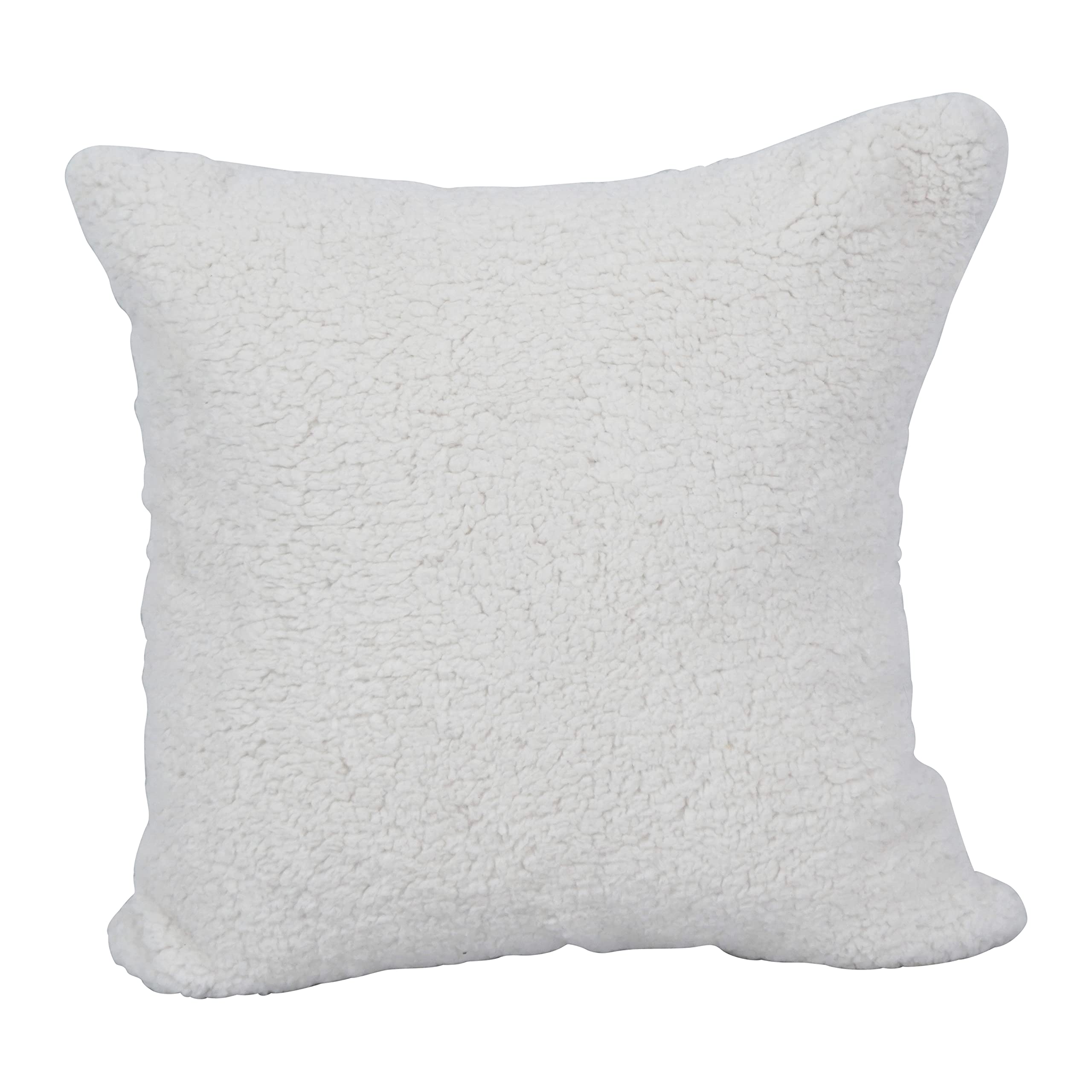 Blazing Needles Square Faux Fur Throw Pillow, 17", Grattan Rice