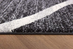 HomeRoots Grey 100% Twisted Polyester 4â€ x 6â€ Distressed Black and Gray Abstract Area Rug