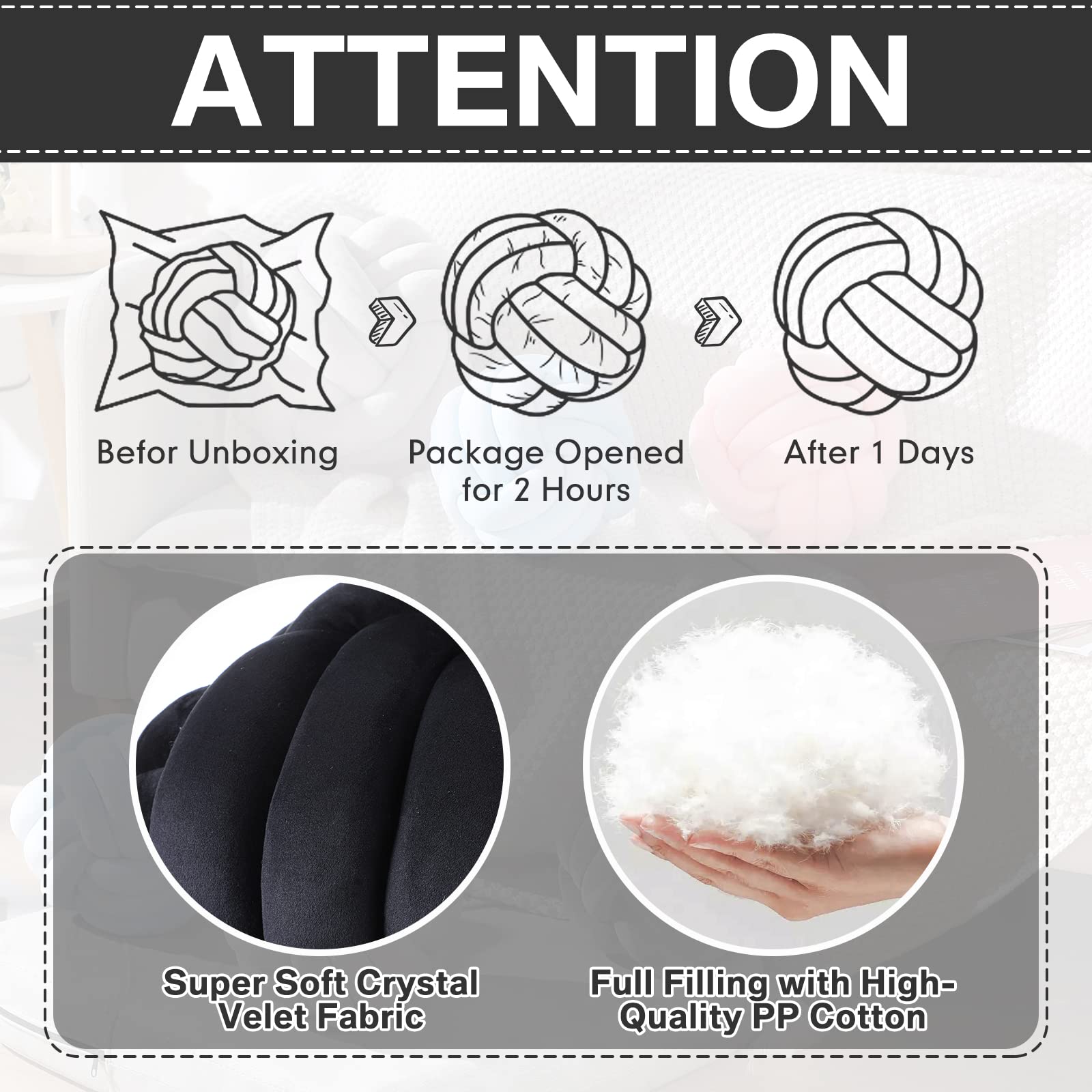 Namalu 2 Pieces Knot Ball Pillows Round Plush Aesthetic Cushion Pillows Soft Stress Relieving Cute Decorative Knotted Pillows Fo