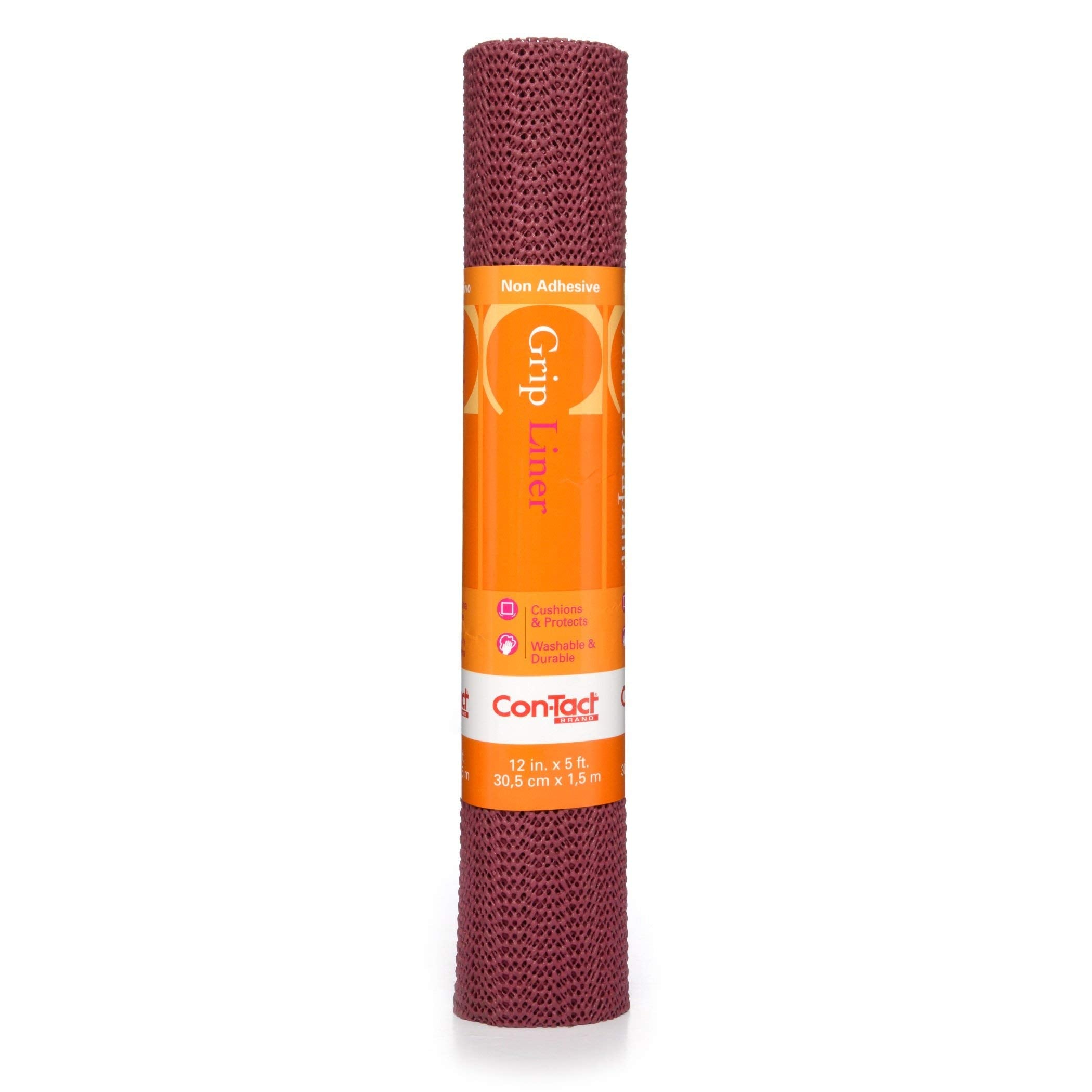 Con-Tact Brand Grip Non Adhesive Drawer and Shelf Liner, 12' x 5', Berry