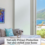 Duofire Privacy Window Film Natural Frosted Glass Film Static Cling Glass Film No Glue Anti-Uv Window Sticker Non Adhesive For P