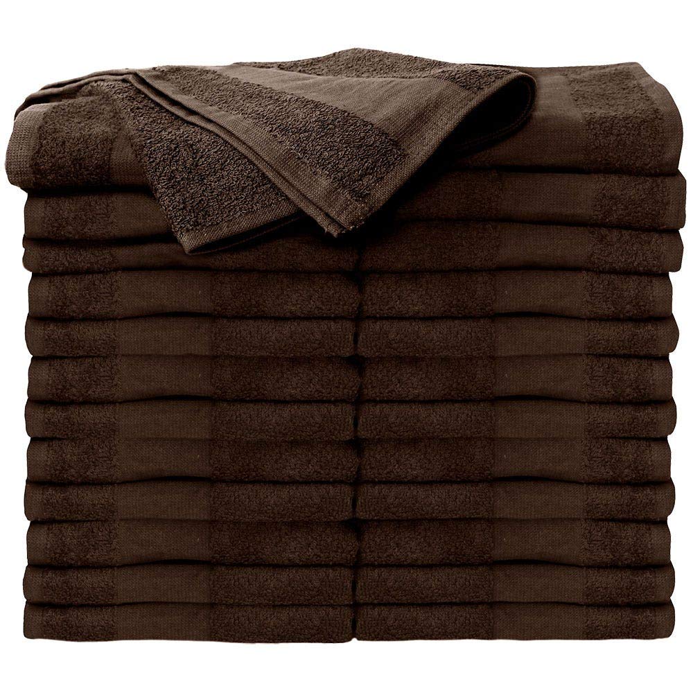 ForPro Professional Collection Premium Bleach Tough Salon Towels, Chocolate, 100% Cotton, Bleach-Proof, Stain Resistant, 16    W