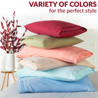 Mellanni Pillow Cases - 2 Pc Iconic Collection Pillowcases - Luxury, Extra Soft, Cooling Pillow Covers - Envelope Closure (Standard/Queen 20' X 30', Blue Nova)