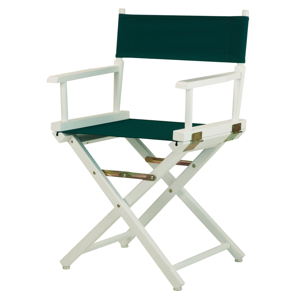 Casual Home 18" Director'S Chair White Frame With Hunter Green Canvas