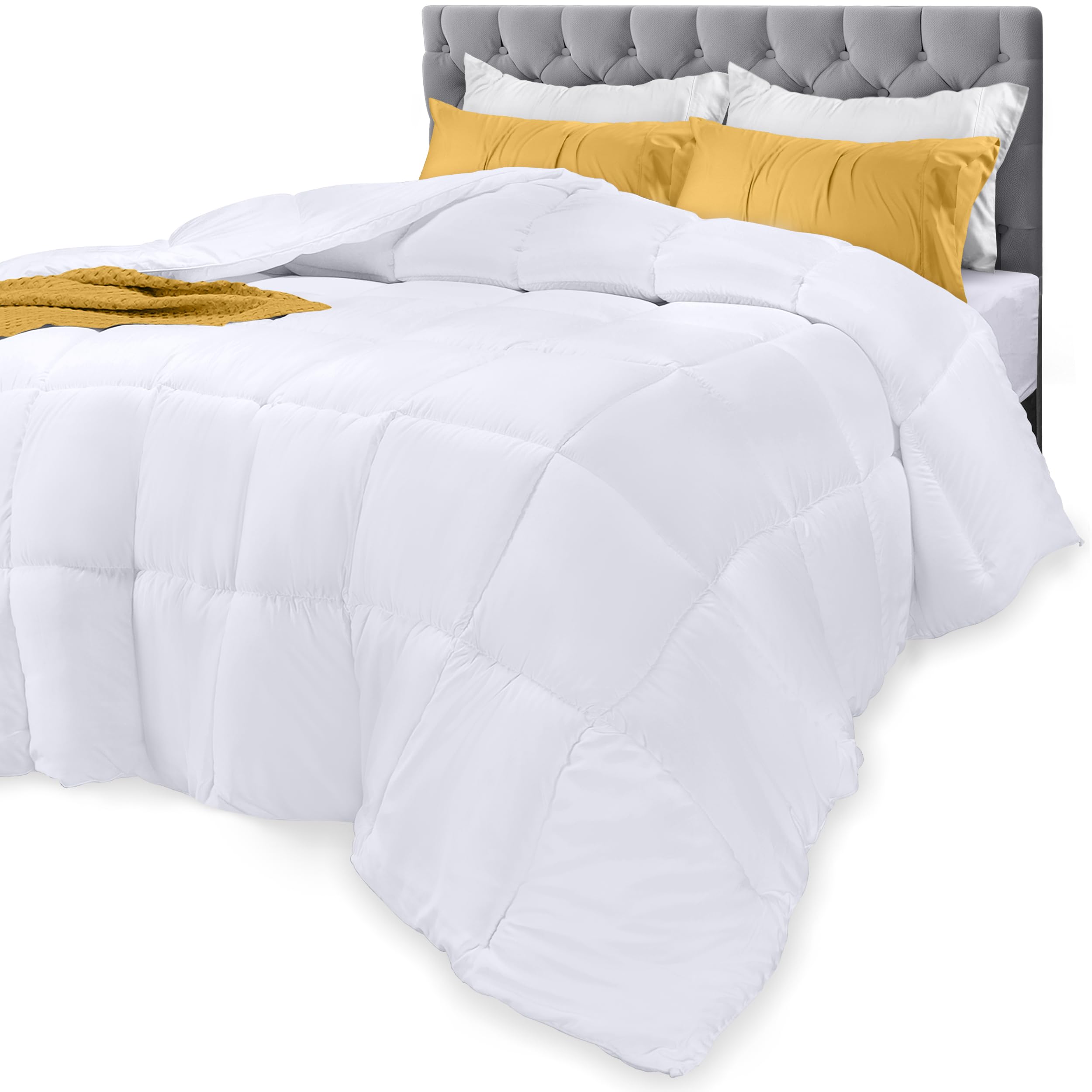 Utopia Bedding Comforters California King Size, All Season Duvet Insert, Down Alternative Box Stitched Bed Comforter With Corner