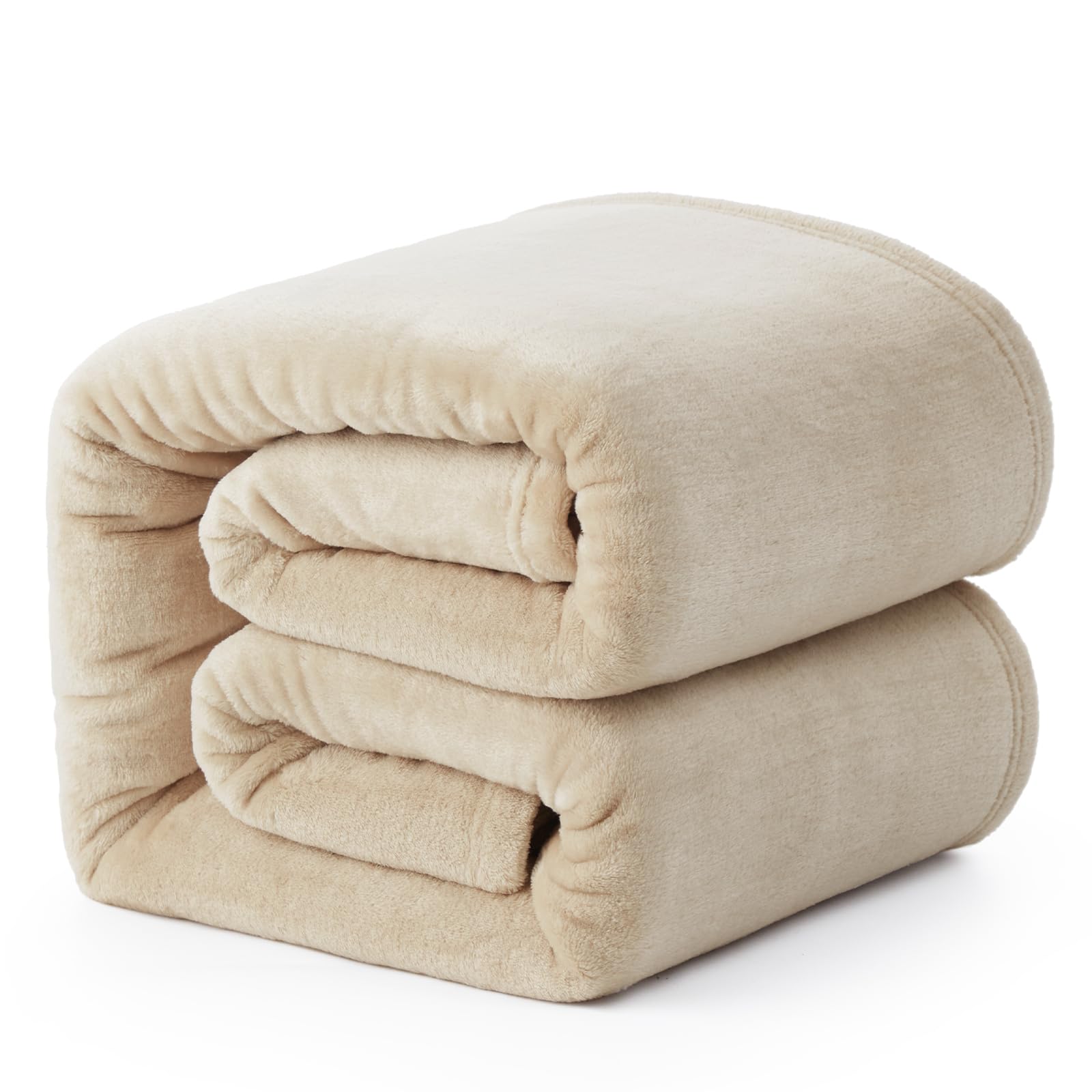 Hansleep Fleece King Size Blanket For Bed Taupe, Super Soft Flannel Fuzzy King Size Blanket, Plush Cozy Blanket For All Seasons,